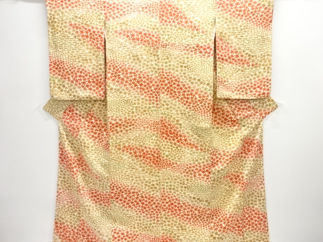 JAPANESE KIMONO / KOMON / MAPLE & BAMBOO GRASS